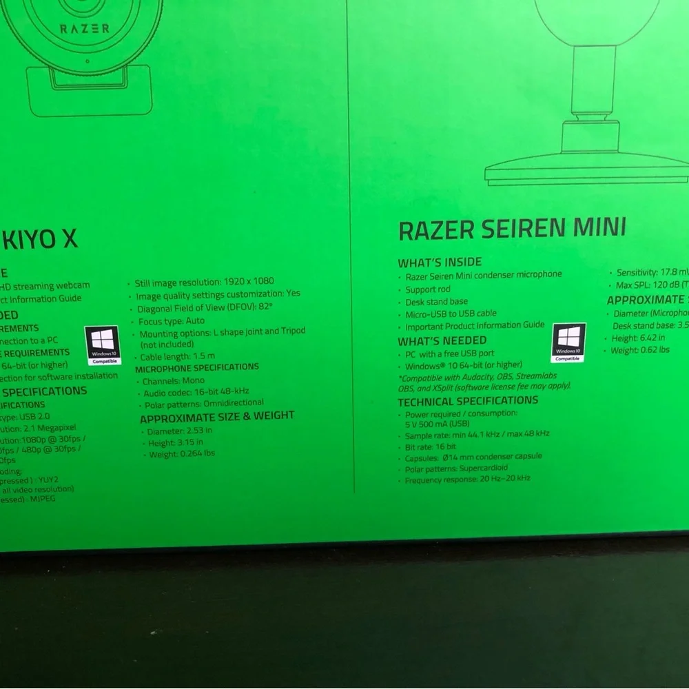 Razer streaming kit - Microphone and Webcam